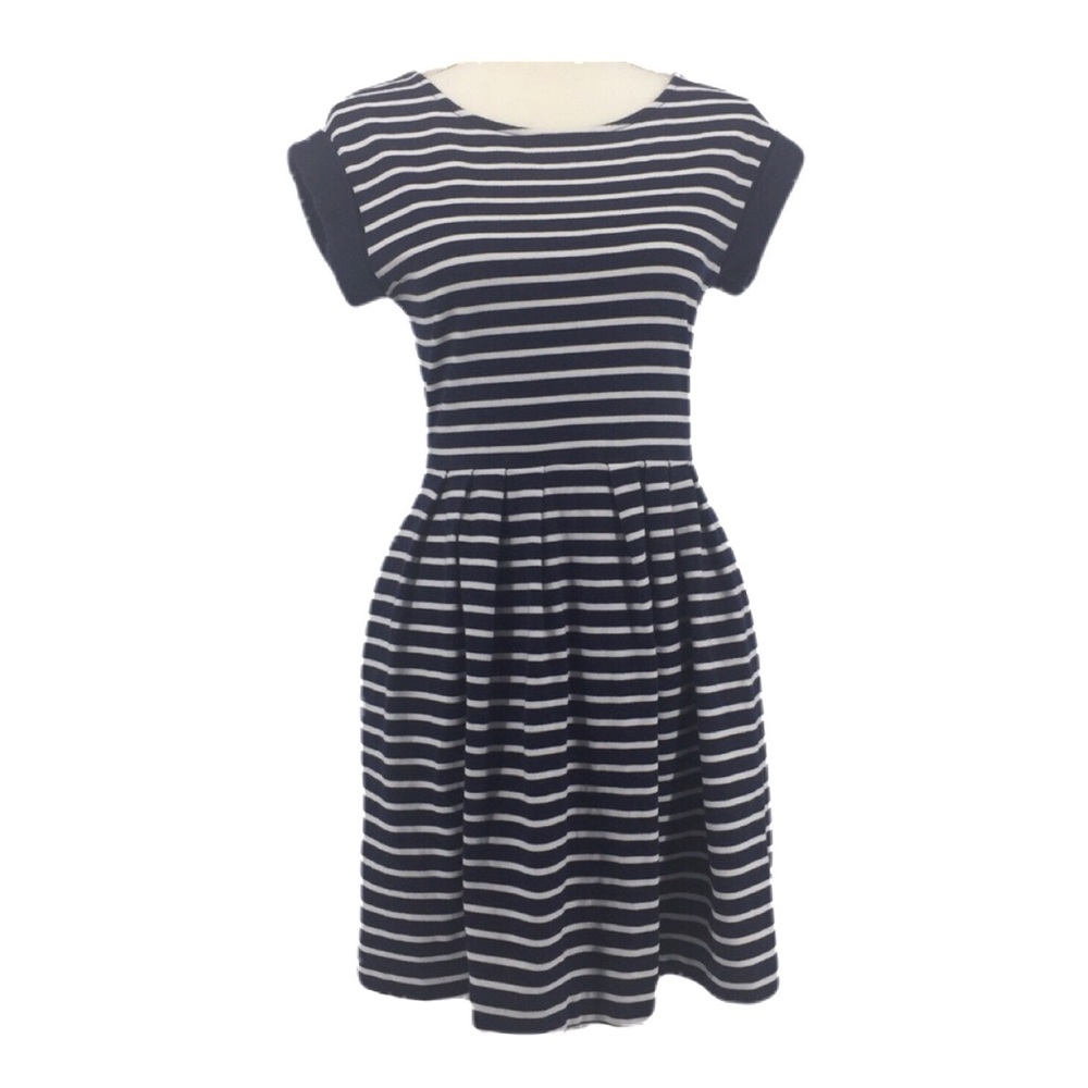 Crown & Ivy Navy & White Striped Fit & Flare